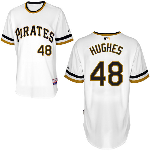 Jared Hughes #48 MLB Jersey-Pittsburgh Pirates Men's Authentic Alternate White Cool Base Baseball Jersey